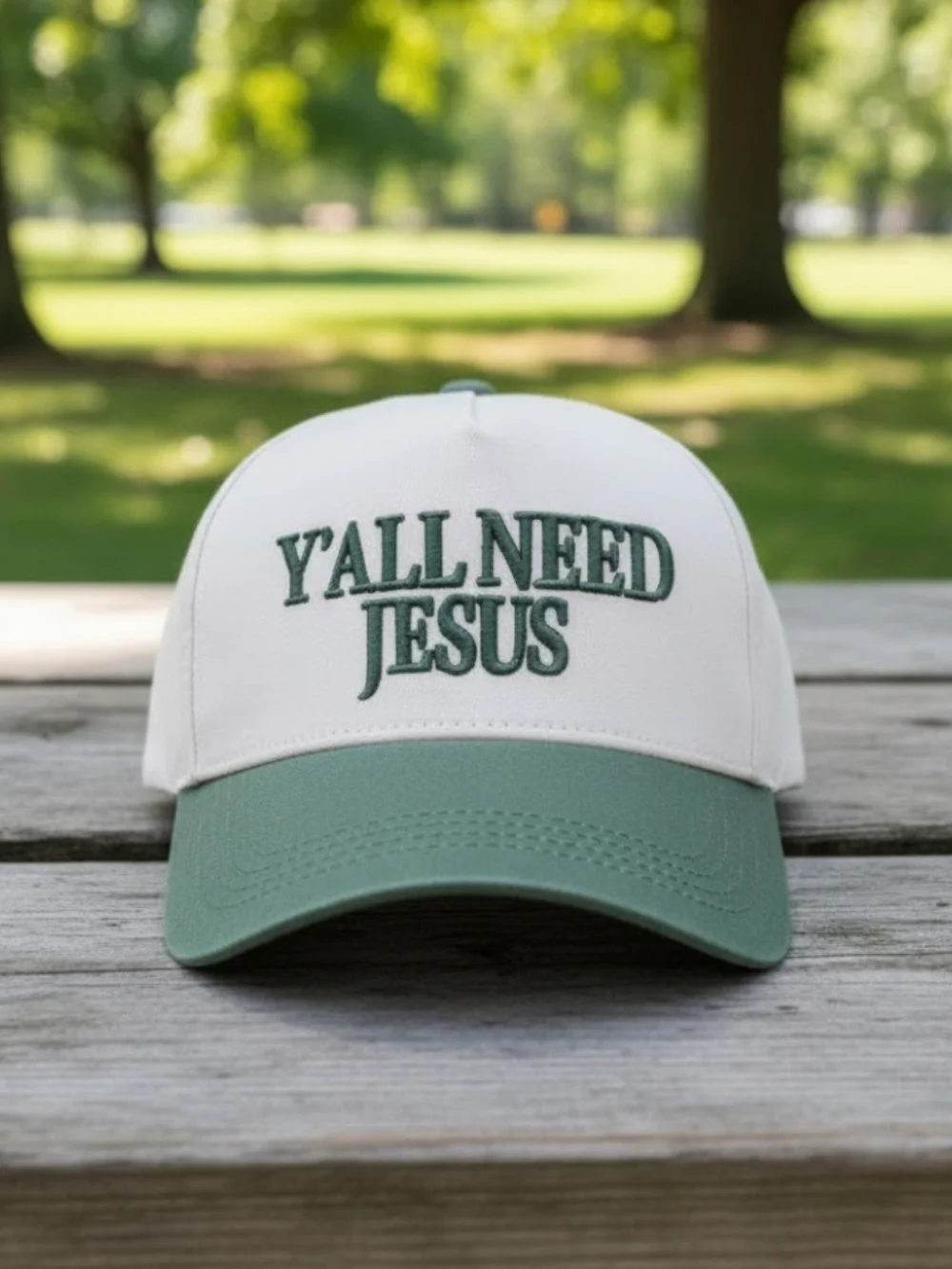 New! Y'ALL NEED JESUS Dark Forest Baseball Cap Hat
